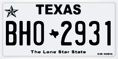 TX license plate BHO2931