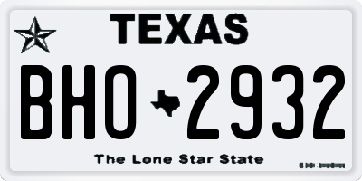 TX license plate BHO2932