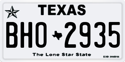 TX license plate BHO2935