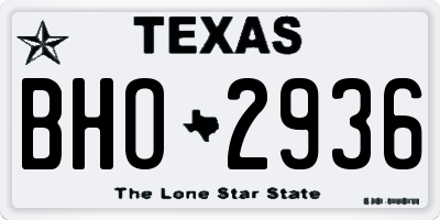 TX license plate BHO2936