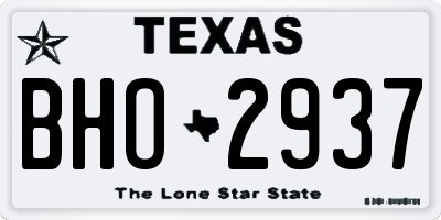 TX license plate BHO2937