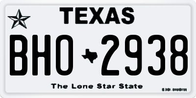 TX license plate BHO2938