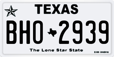 TX license plate BHO2939