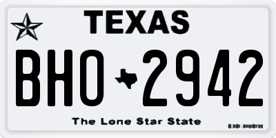 TX license plate BHO2942