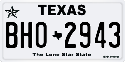 TX license plate BHO2943