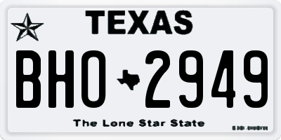 TX license plate BHO2949