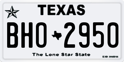 TX license plate BHO2950