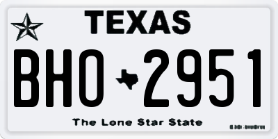 TX license plate BHO2951