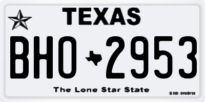TX license plate BHO2953