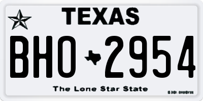 TX license plate BHO2954
