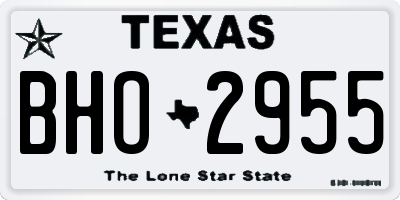 TX license plate BHO2955