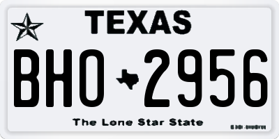 TX license plate BHO2956