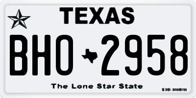 TX license plate BHO2958