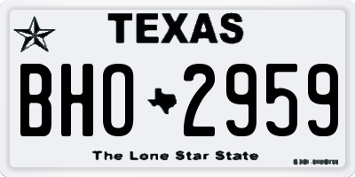 TX license plate BHO2959