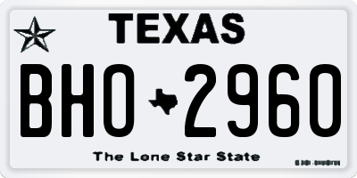TX license plate BHO2960