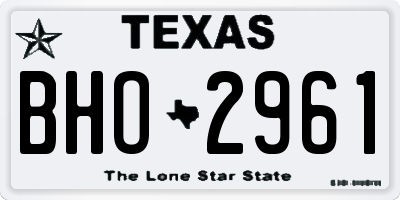 TX license plate BHO2961