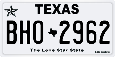 TX license plate BHO2962