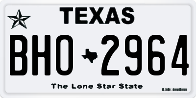 TX license plate BHO2964