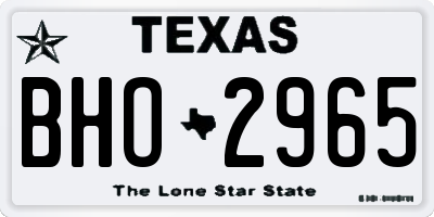 TX license plate BHO2965