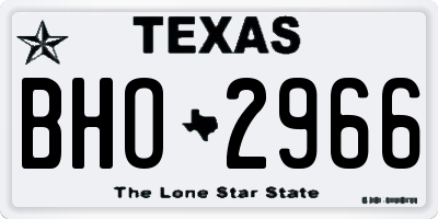 TX license plate BHO2966
