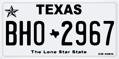 TX license plate BHO2967