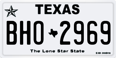 TX license plate BHO2969