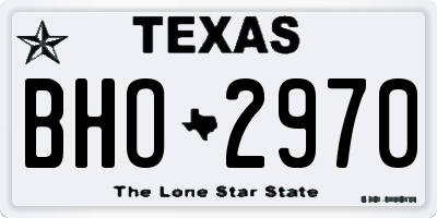 TX license plate BHO2970