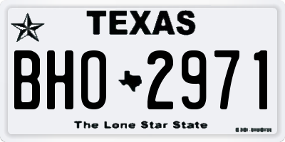 TX license plate BHO2971