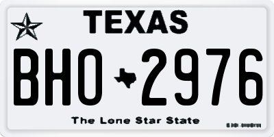 TX license plate BHO2976