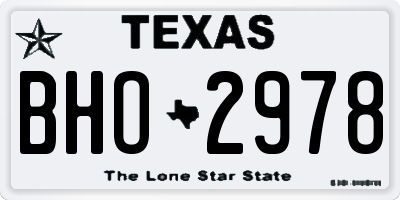 TX license plate BHO2978