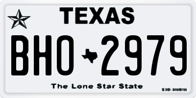 TX license plate BHO2979