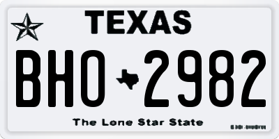 TX license plate BHO2982