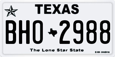 TX license plate BHO2988