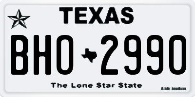 TX license plate BHO2990