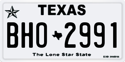 TX license plate BHO2991