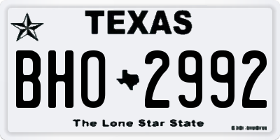 TX license plate BHO2992