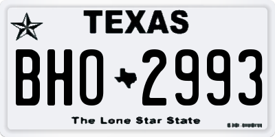 TX license plate BHO2993