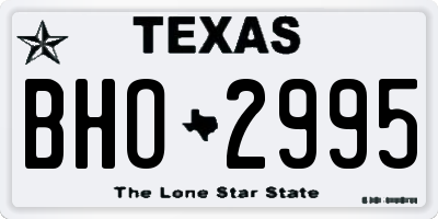 TX license plate BHO2995