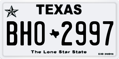 TX license plate BHO2997