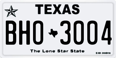 TX license plate BHO3004