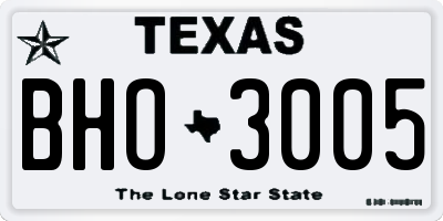 TX license plate BHO3005