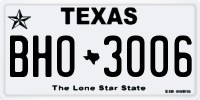 TX license plate BHO3006