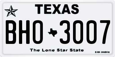 TX license plate BHO3007