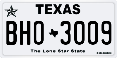 TX license plate BHO3009