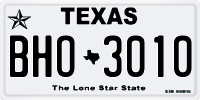 TX license plate BHO3010