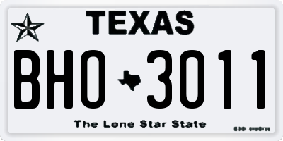 TX license plate BHO3011