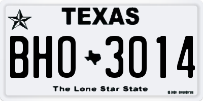 TX license plate BHO3014