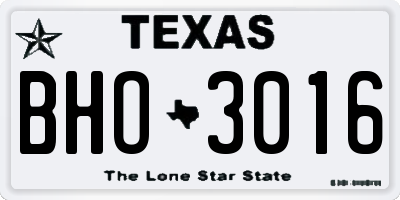 TX license plate BHO3016