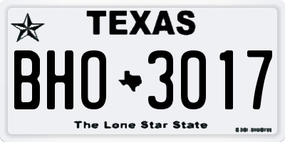 TX license plate BHO3017