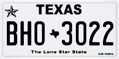 TX license plate BHO3022